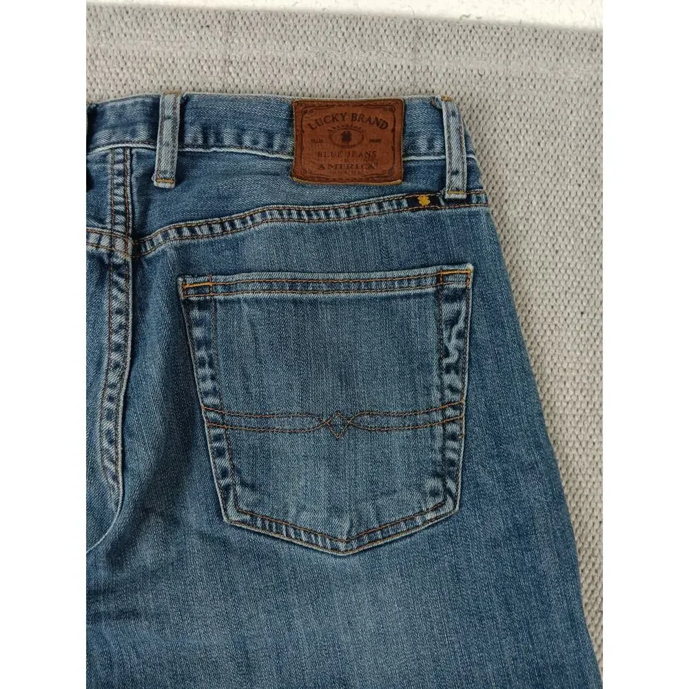 Lucky Brand 361 Vintage Straight Jeans Mens 33X31 Blue Whiskered Casual Street - Picture 10 of 14